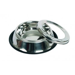 Comedero-bebedero inoxidable antiderrame